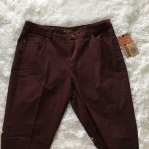 Ruff Hewn - Merlot Mid Rise Denim Jeans - Size 14